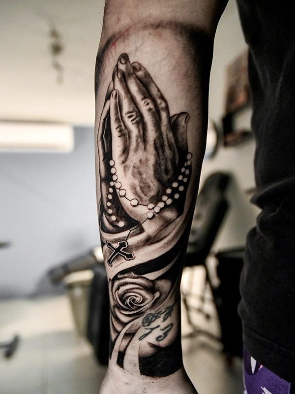 Detalle del tatuaje realista hecho para un visitante de Miami.