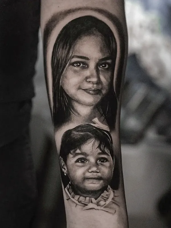 Tatuaje Retrato Madre e Hija